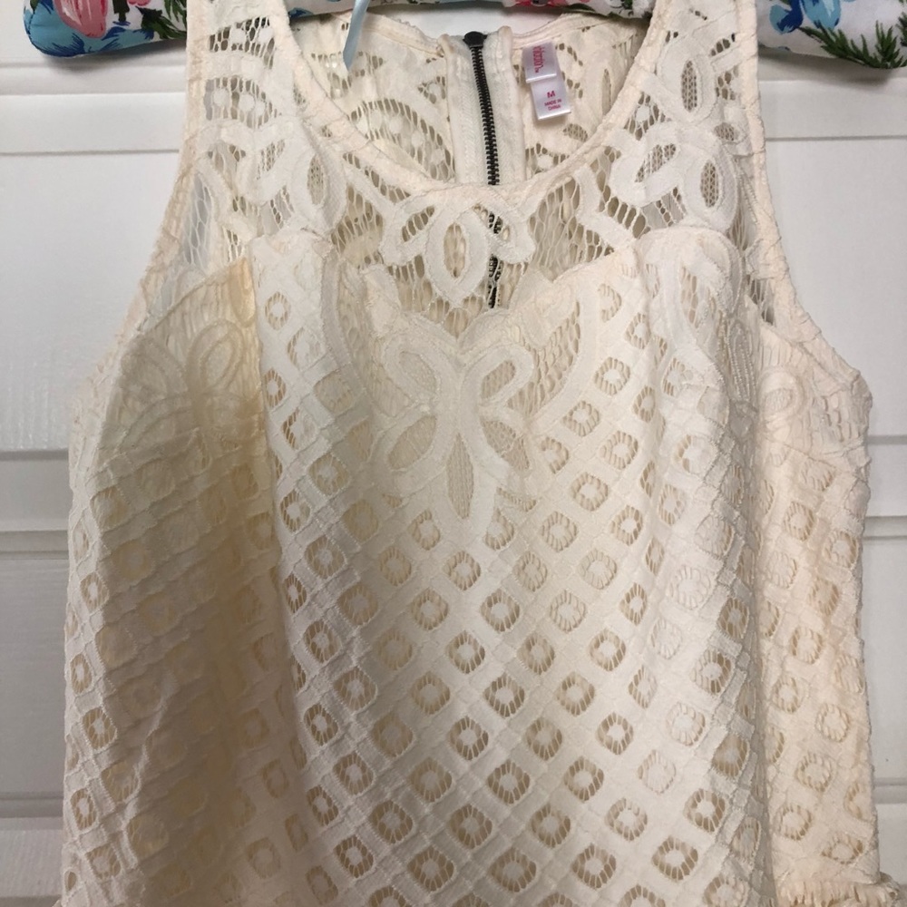 Xhilaration cream lace sleeveless dress - Picture 3 of 6